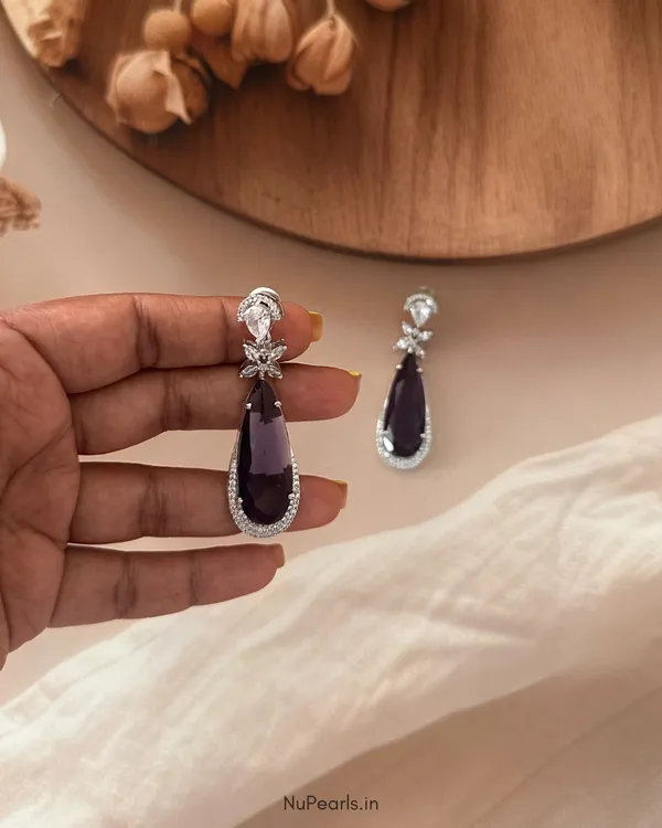 Purple_Vera_Cz_Stone_Silver_Drop_Earrings_For_Women