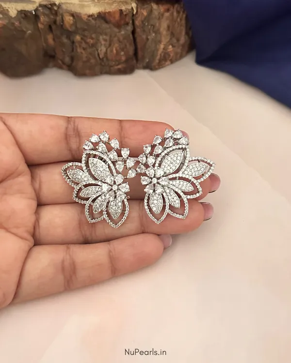White_Anna_AD_Stone_Studs|Rhodium_Plated_Earrings_For_Women