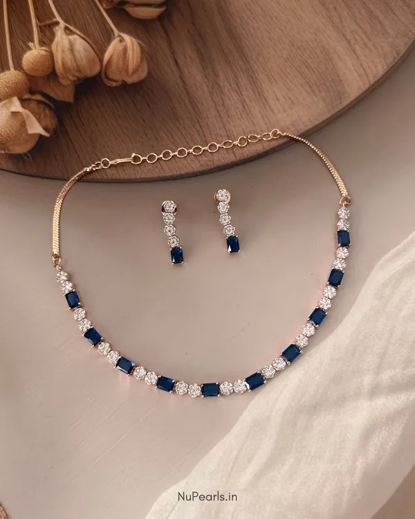 Dark_Blue_Peya_Necklace_|_18k_Rose_Gold_Plated_CZ_Studded_Jewellery_For_Women