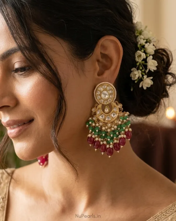 Red_Green_Polki_Sachi_Chandbalis_|18K_Gold_Plated
