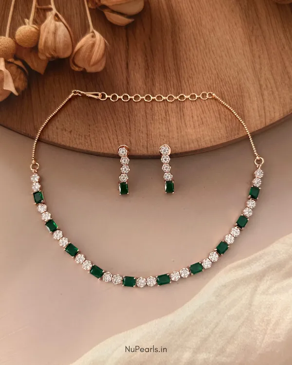 Green_Peya_Necklace_|_18k_Rose_Gold_Plated_CZ_Studded_Jewellery_For_Women