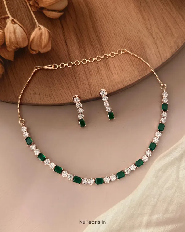 Green_Peya_Necklace_|_18k_Rose_Gold_Plated_CZ_Studded_Jewellery_For_Women