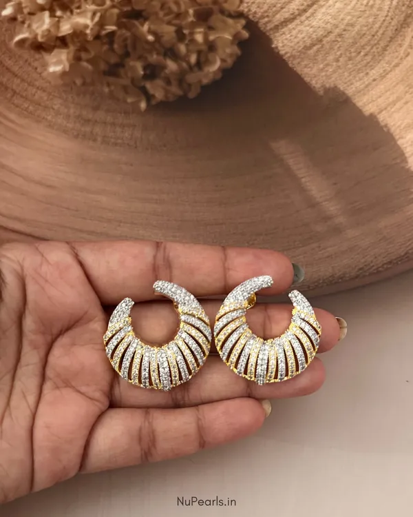 Gold_Silver_Hope_CZ_Studs_For_Women_|_American_Diamond_Earrings