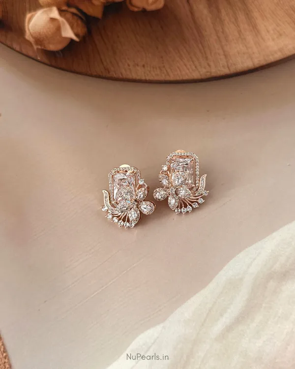 White_Floral_Studs_|_18k_Rose_Gold_Plated_American_Diamond_Studded_Party_Earrings