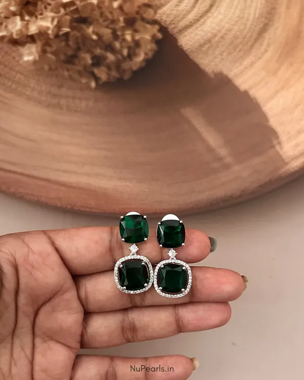 Green_Lucy_Doublet_Cz_Stone_Rhodium_Earrings