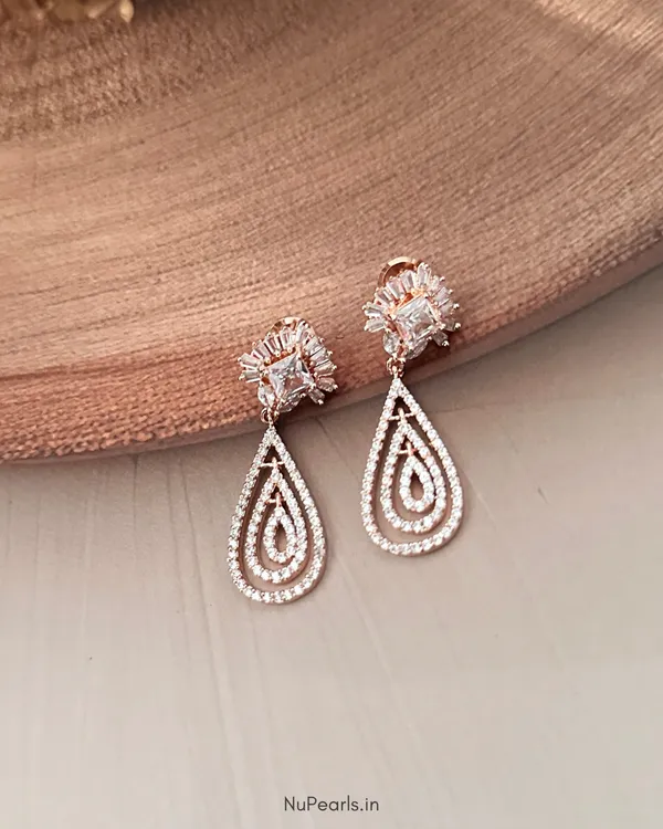 White_Maya_Cz_Stone_Rose_Gold_Dangler_Earrings