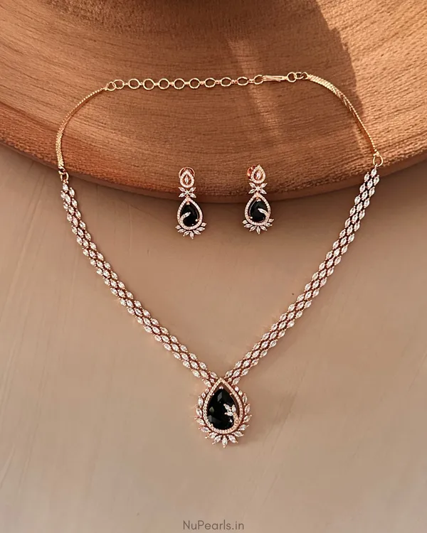 Black_Kyra_AD_Stone_18K_Rose_Gold_Plated_Drop_Necklace_For_Women