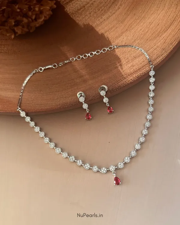 Red_Lili_Necklace_|_Rhodium_Plated_CZ_Studded_Jewellery_Set_For_Women