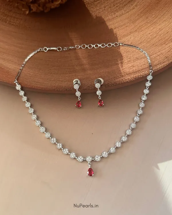 Red_Lili_Necklace_|_Rhodium_Plated_CZ_Studded_Jewellery_Set_For_Women