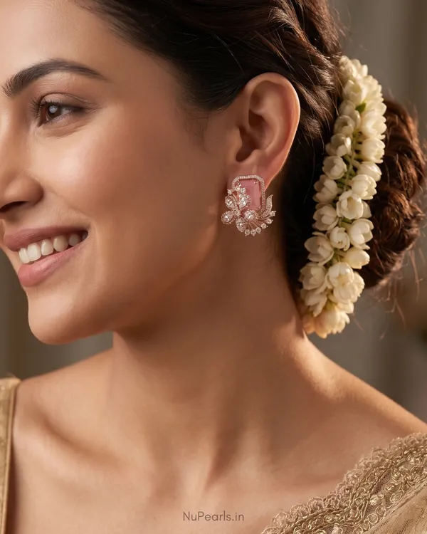 Pink_Floral_Studs_|_18k_Rose_Gold_Plated_American_Diamond_Studded_Party_Earrings