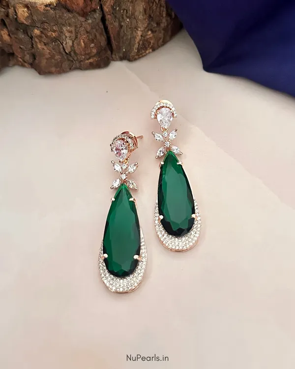Green_Vera_AD_Stone_Drop_Earrings_For_Women_|_18k_Rose_Gold_Plated