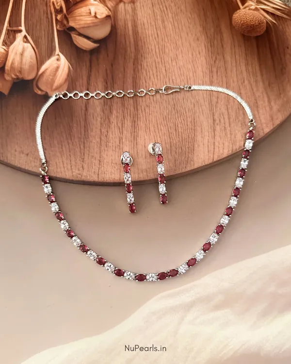 Red_Leno_Rhodium_Plated_American_Diamond_String_Necklace_For_Women