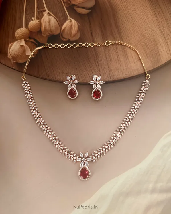 Red_Eira_Necklace_|_18K_Rose_Gold_Plated_CZ_Studded_Jewellery_Set_For_Women