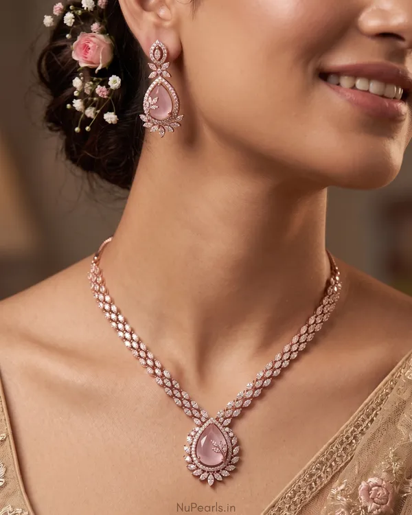 Pink_Kyra_AD_Stone_18K_Rose_Gold_Plated_Drop_Necklace_For_Women