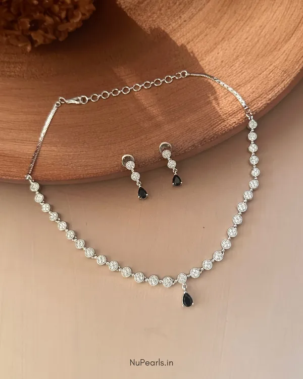 Black_Lili_Necklace_|_Rhodium_Plated_CZ_Studded_Jewellery_Set_For_Women