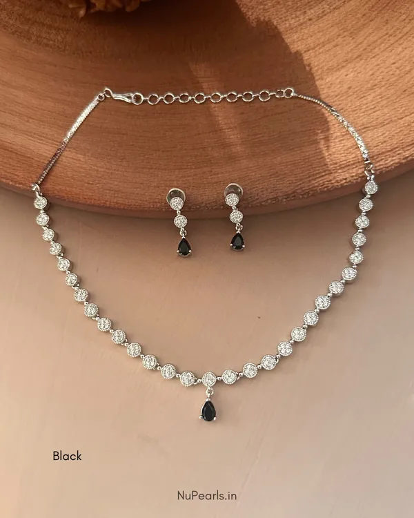 Black_Lili_Necklace_|_Rhodium_Plated_CZ_Studded_Jewellery_Set_For_Women