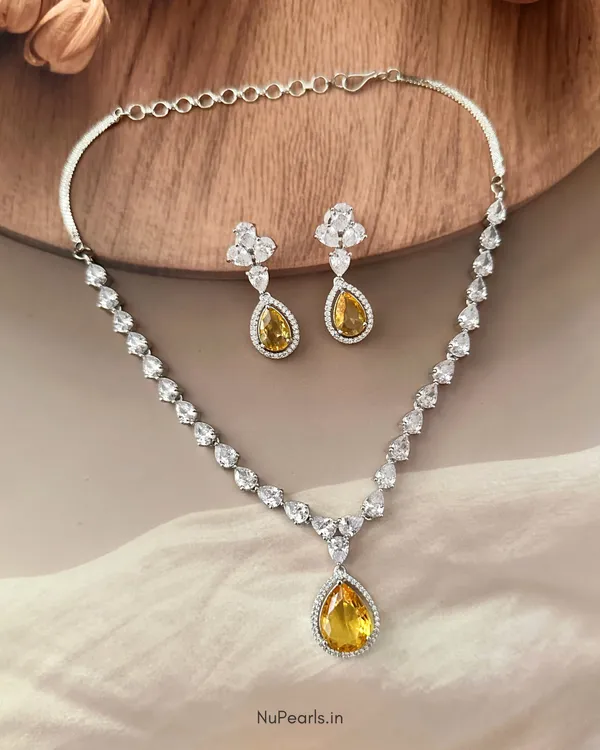 Yellow_Ella_Tear_Drop_Cz_Stone_Rhodium_Necklace