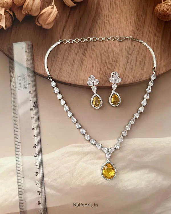 Yellow_Ella_Tear_Drop_Cz_Stone_Rhodium_Necklace