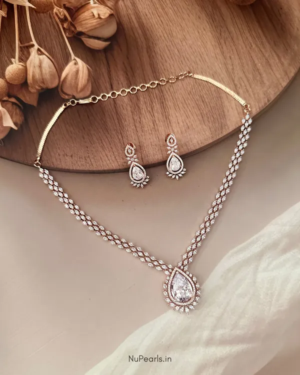 White_Kyra_AD_Stone_18K_Rose_Gold_Plated_Drop_Necklace_For_Women