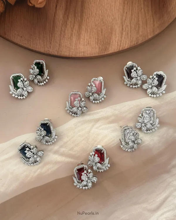 White_Floral_Studs_|_Rhodium_Plated_CZ_Studded_Party_Earrings