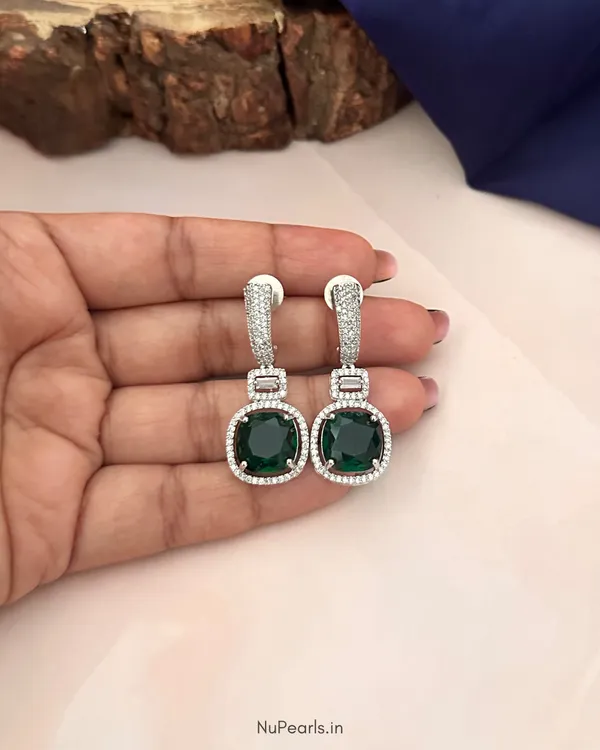 Green_Aria_AD_Stone_Drop_Earrings|_Rhodium_Plated_Party_Earrings_For_Women