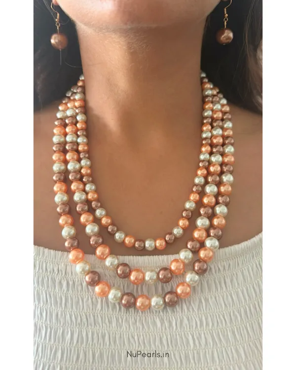 Orange_Brown_White_Aesha_3_Layered_Pearl_Mala_Necklace_With_Earrings_For_Women