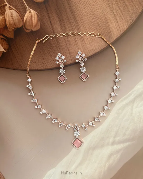 Pink_Viti_Necklace_|_18K_Rose_Gold_Plated_CZ_Studded_Jewellery_Set_For_Women