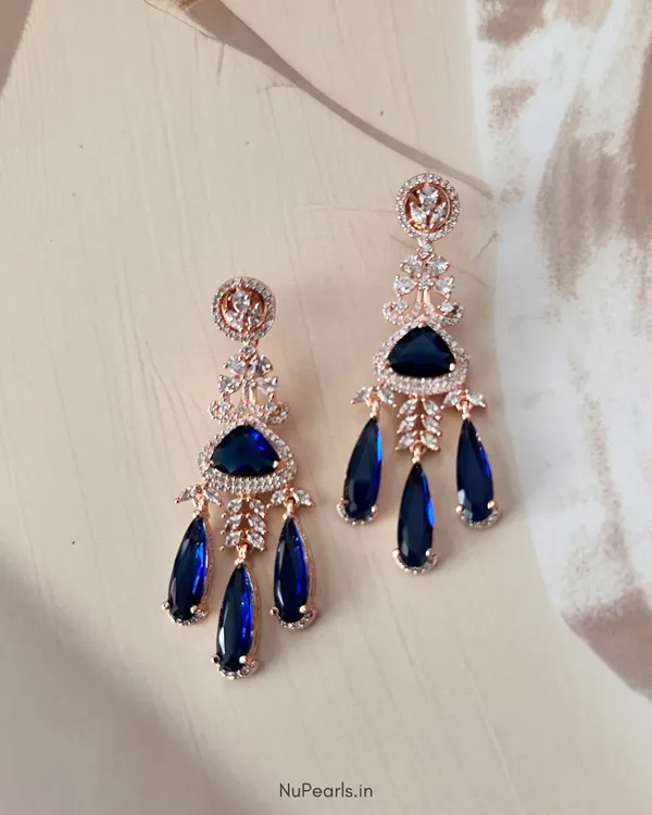 Blue_Grace__American_Diamond_Rose_Gold_Plated_Chandelier_Party_Earrings_For_Women