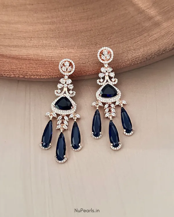 Blue_Grace__American_Diamond_Rose_Gold_Plated_Chandelier_Party_Earrings_For_Women