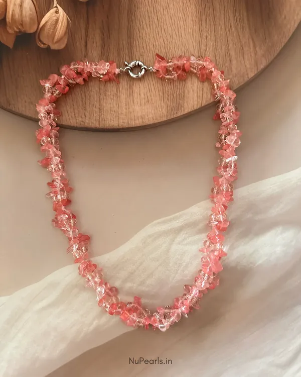 Cherry_Quartz_Paris_Uncut_Stone_Cluster_Mala_With_Crystals_For_Women_(Peach)