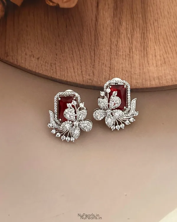Red_Floral_Studs_|_Rhodium_Plated_CZ_Studded_Party_Earrings