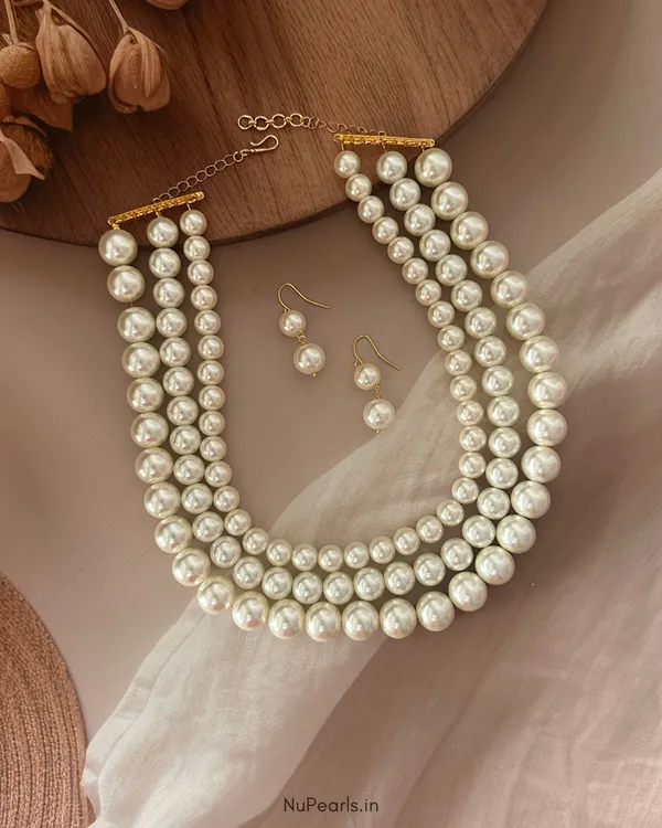 White_Shae_3_Layered_Pearl_Mala_with_Earrings_For_Women