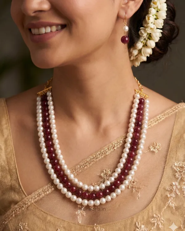 Maroon_Lila__Pearl_&_Stone_3_Layered_Mala_Necklace_For_Women