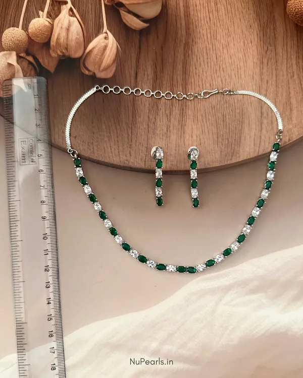 Green_Leno_Rhodium_Plated_American_Diamond_String_Necklace_For_Women