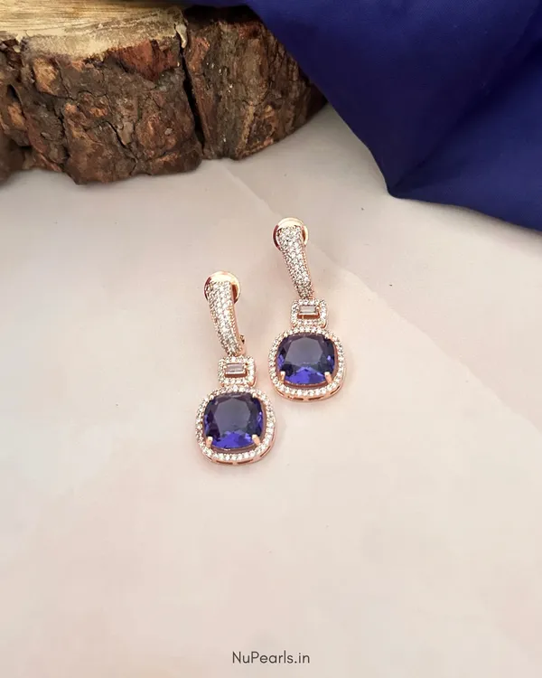 Purple_Aria_AD_Stone_Drop_Earrings|_18K_Rose_Gold_Plated_Party_Earrings