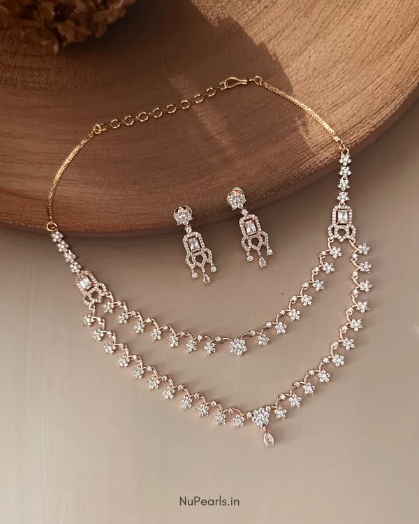 Rose_Gold_Nari_Double_Layered_Necklace_|_18K_Rose_Gold_Plated_CZ_Studded_Jewellery_Set_For_Women