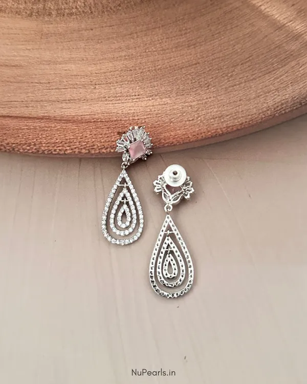 Pink_Maya_Cz_Stone_Rhodium_Dangler_Earrings