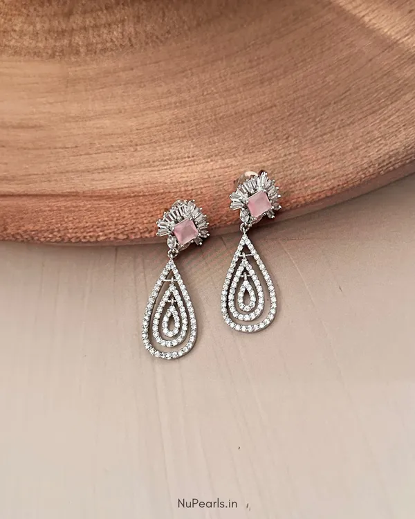 Pink_Maya_Cz_Stone_Rhodium_Dangler_Earrings