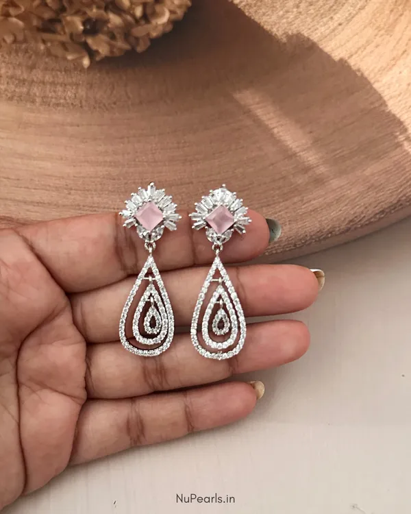 Pink_Maya_Cz_Stone_Rhodium_Dangler_Earrings