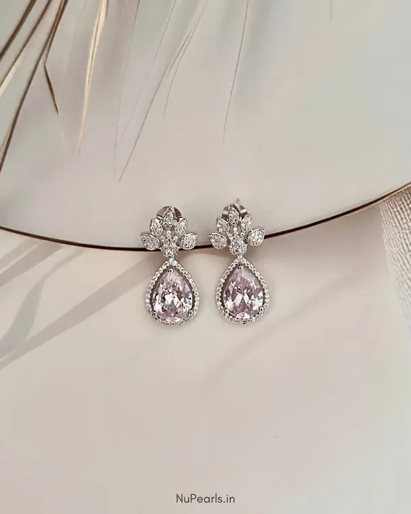 White_Faye__AD_Stone_drop_Earrings_For_women_|_Rhodium_Plated