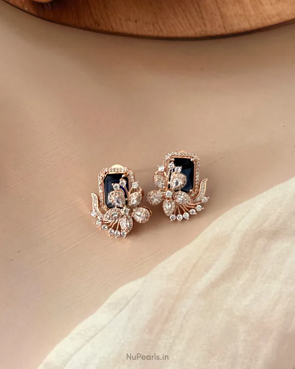 Dark_Blue_Floral_Studs_|_18k_Rose_Gold_Plated_American_Diamond_Studded_Party_Earrings