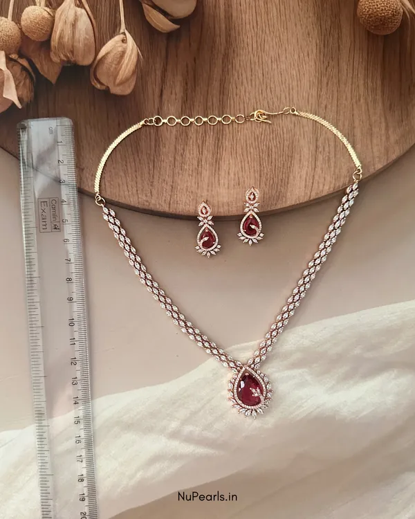 Red_Kyra_AD_Stone_18K_Rose_Gold_Plated_Drop_Necklace_For_Women