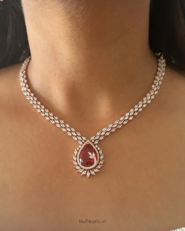 Red_Kyra_AD_Stone_18K_Rose_Gold_Plated_Drop_Necklace_For_Women