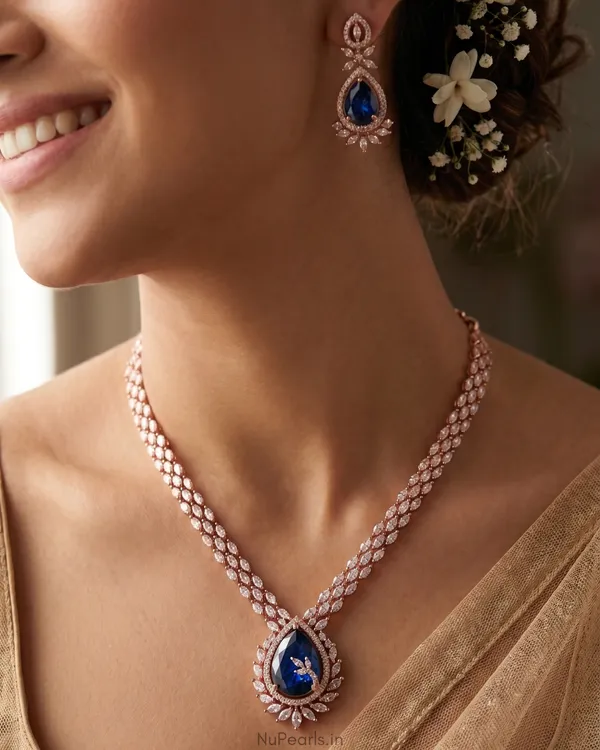 Sapphire_Blue_Kyra_AD_Stone_18K_Rose_Gold_Plated_Drop_Necklace_For_Women