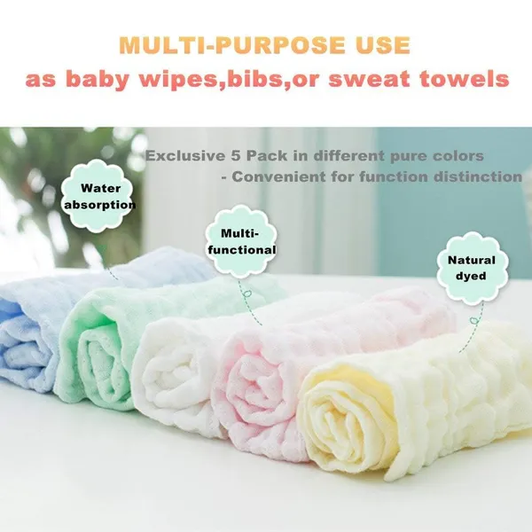 20_Piece_Organic_Muslin_Baby_Washcloths_Soft_&_Absorbent_Natural_Cotton_Wipes_For_Sensitive_Skin,_Perfect_For_Baby_Care_&_Showers_30X30_Cm