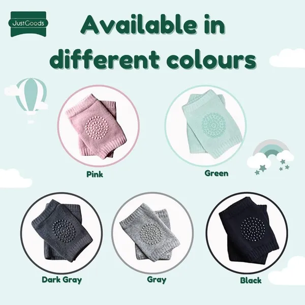 10_Piece_Multicolor_Safety_Protector_Knee_&_Elbow_Pads_For_Toddlers_And_Infants_|_Anti-Slip_Crawling_Support_|_Soft,_Stretchable_Cotton_Cushion_For_Knee_Protection