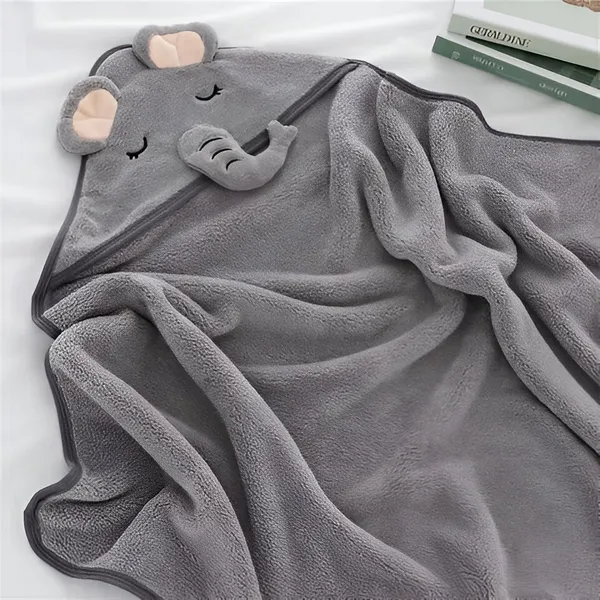 1_Piece_Grey_Ultra-Soft_Hooded_Baby_Towel_|_Absorbent_Bath_Towel_For_Newborns,_Infants_&_Toddlers_(31X31_Inch)