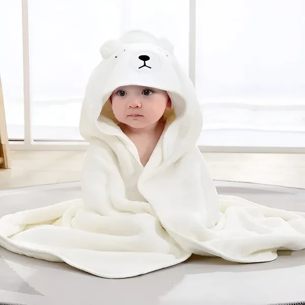 1_Piece_White_Ultra-Soft_Hooded_Baby_Towel_|_Absorbent_Bath_Towel_For_Newborns,_Infants_&_Toddlers_(31X31_Inch)