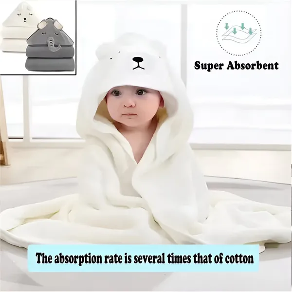 1_Piece_White_Ultra-Soft_Hooded_Baby_Towel_|_Absorbent_Bath_Towel_For_Newborns,_Infants_&_Toddlers_(31X31_Inch)