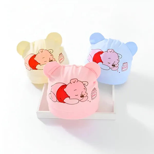 6_Piece_Small_Cartoon_Design_Baby_Cotton_Cap_For_Newborn_Baby_Boys_And_Girls_(0_To_5_Months)_(Blue,_Pink,_Yellow)